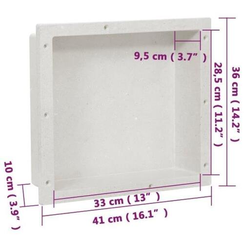 Bruseniche 41x36x10 cm mat hvid