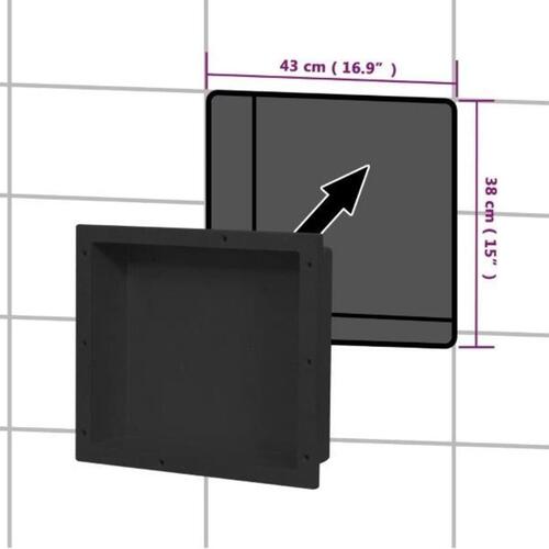 Bruseniche 41x36x10 cm mat sort