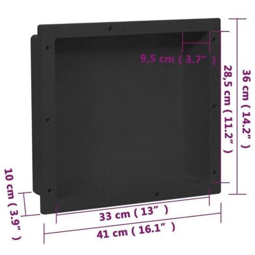 Bruseniche 41x36x10 cm mat sort