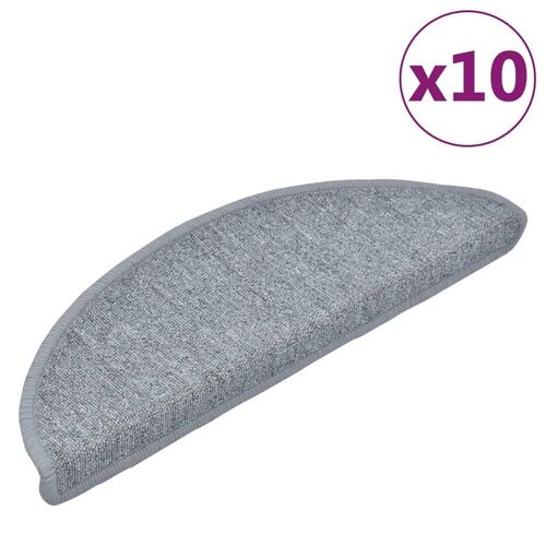 Trappemåtter 10 stk. 65x24x4 cm lysegrå