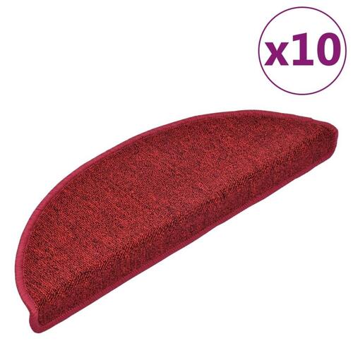 Trappemåtter 10 stk. 65x28 cm bordeaux