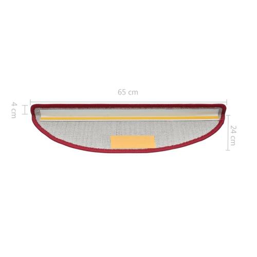 Trappemåtter 10 stk. 65x28 cm bordeaux