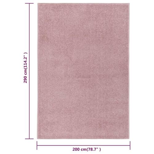 Gulvtæppe 200x290 cm kort luv lyserød