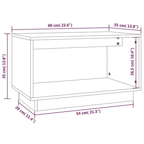 Tv-bord 60x35x35 cm massivt fyrretræ