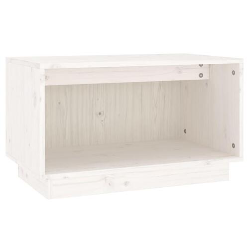Tv-bord 60x35x35 cm massivt fyrretræ hvid