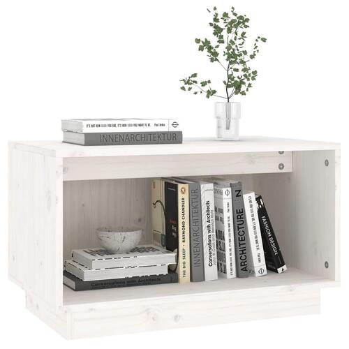 Tv-bord 60x35x35 cm massivt fyrretræ hvid