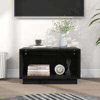 Tv-bord 60x35x35 cm massivt fyrretræ sort