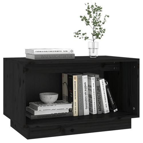 Tv-bord 60x35x35 cm massivt fyrretræ sort