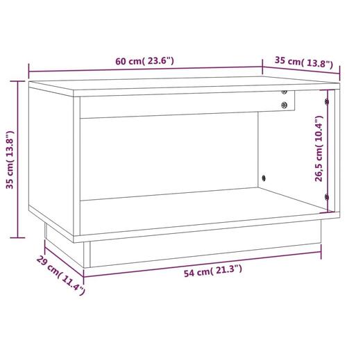 Tv-bord 60x35x35 cm massivt fyrretræ sort
