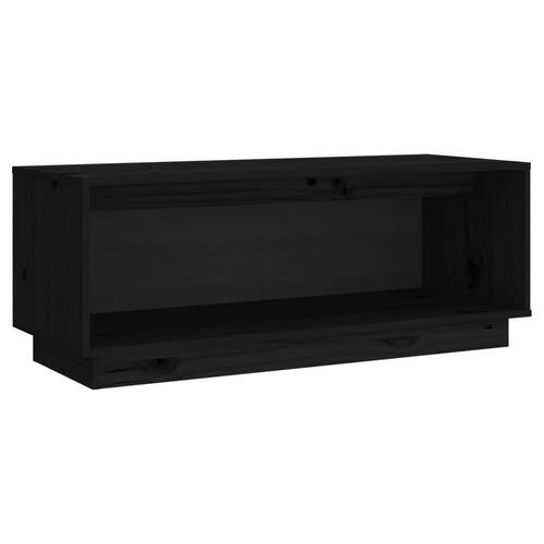 Tv-bord 90x35x35 cm massivt fyrretræ sort