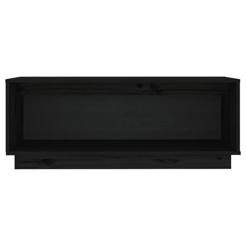 Tv-bord 90x35x35 cm massivt fyrretræ sort