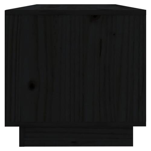 Tv-bord 90x35x35 cm massivt fyrretræ sort