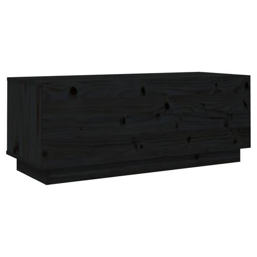 Tv-bord 90x35x35 cm massivt fyrretræ sort