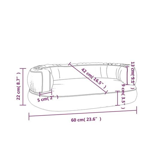 Ergonomisk hundeseng 60x42 cm skum og kunstlæder mørkeblå