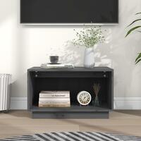Tv-bord 60x35x35 cm massivt fyrretræ grå