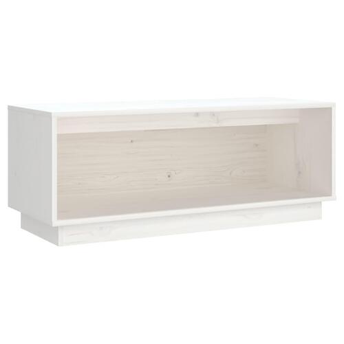 Tv-bord 90x35x35 cm massivt fyrretræ hvid