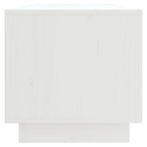 Tv-bord 90x35x35 cm massivt fyrretræ hvid