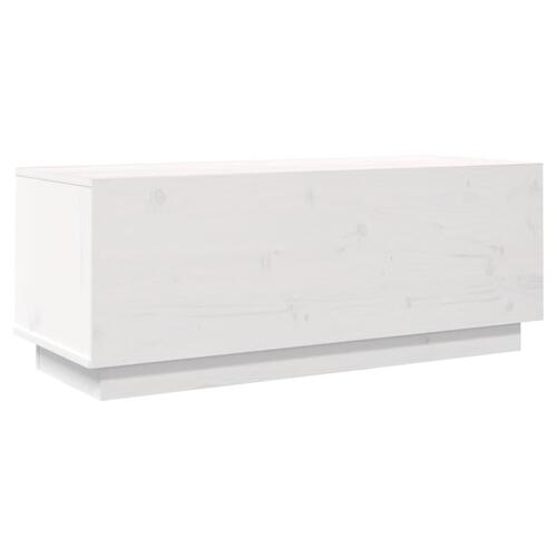 Tv-bord 90x35x35 cm massivt fyrretræ hvid