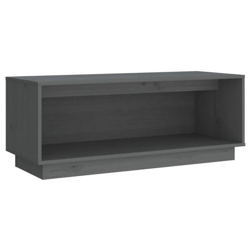 Tv-bord 90x35x35 cm massivt fyrretræ grå