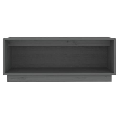 Tv-bord 90x35x35 cm massivt fyrretræ grå
