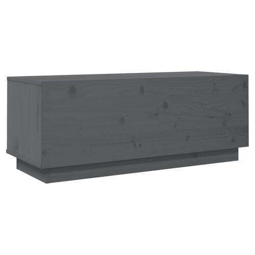 Tv-bord 90x35x35 cm massivt fyrretræ grå