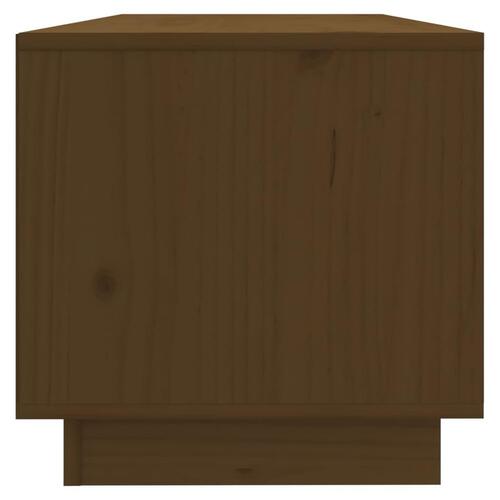 Tv-bord 90x35x35 cm massivt fyrretræ gyldenbrun