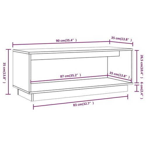 Tv-bord 90x35x35 cm massivt fyrretræ gyldenbrun