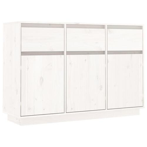 Skænk 110x34x75 cm massivt fyrretræ hvid