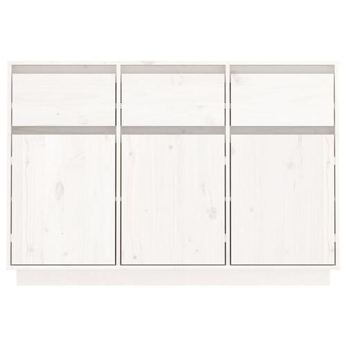 Skænk 110x34x75 cm massivt fyrretræ hvid