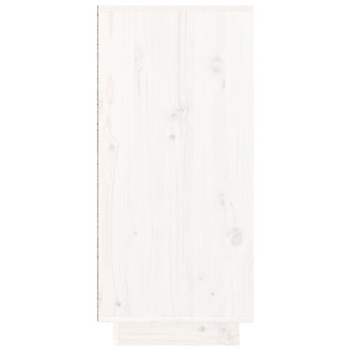 Skænk 110x34x75 cm massivt fyrretræ hvid