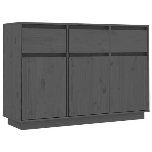 Skænk 110x34x75 cm massivt fyrretræ grå