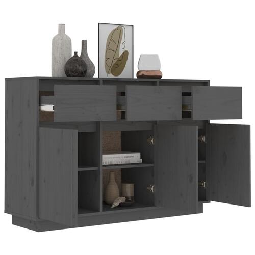 Skænk 110x34x75 cm massivt fyrretræ grå