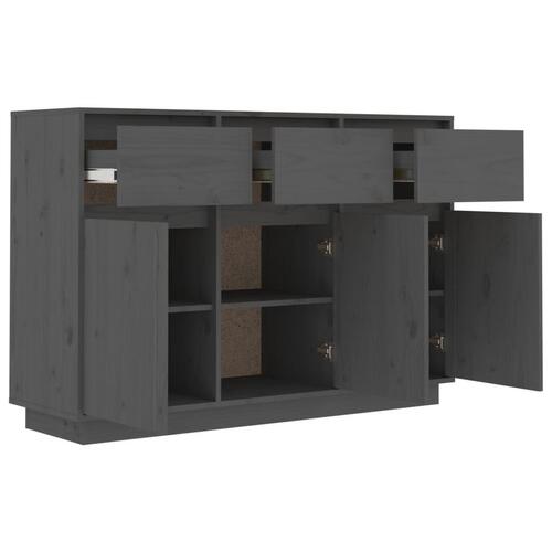 Skænk 110x34x75 cm massivt fyrretræ grå