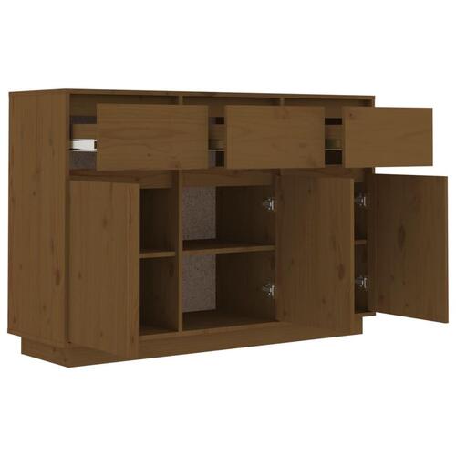 Skænk 110x34x75 cm massivt fyrretræ gyldenbrun
