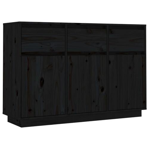 Skænk 110x34x75 cm massivt fyrretræ sort