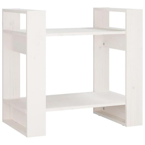 Bogreol/rumdeler 60x35x57 cm massivt fyrretræ hvid