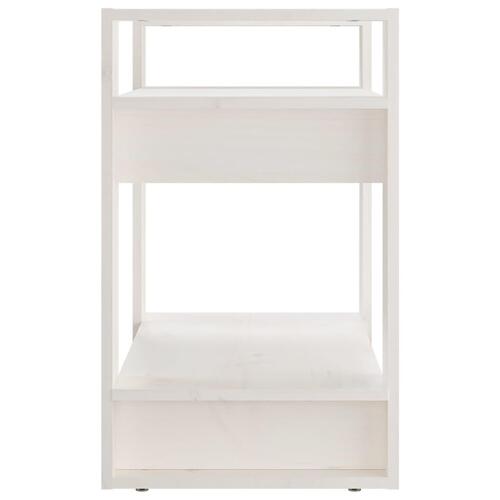 Bogreol/rumdeler 60x35x57 cm massivt fyrretræ hvid