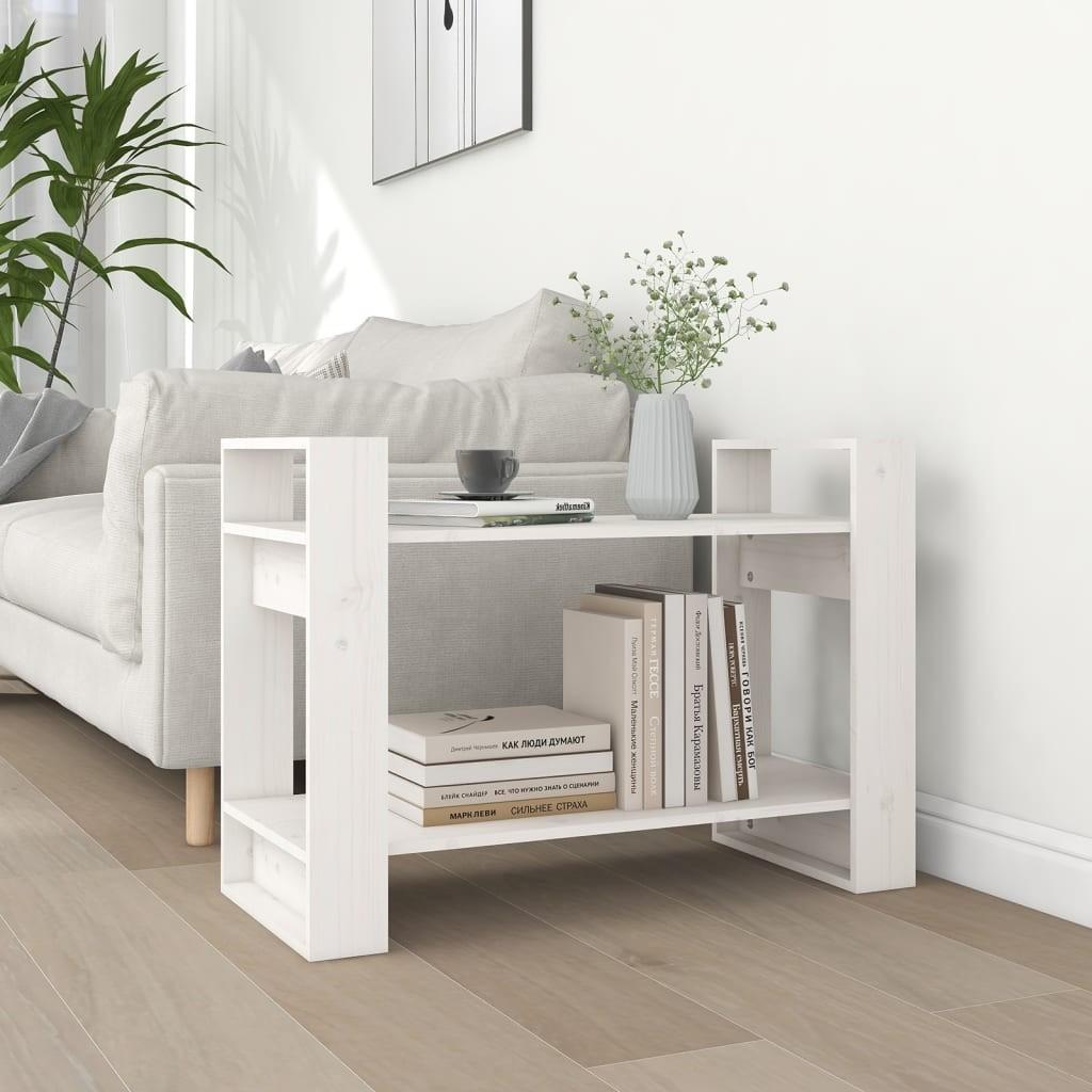Bogreol/rumdeler 80x35x56,5 cm massivt fyrretræ hvid