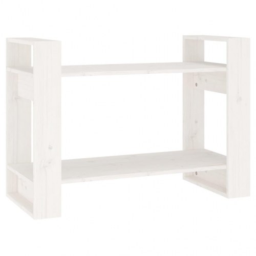 Bogreol/rumdeler 80x35x56,5 cm massivt fyrretræ hvid
