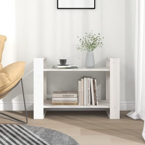 Bogreol/rumdeler 80x35x56,5 cm massivt fyrretræ hvid