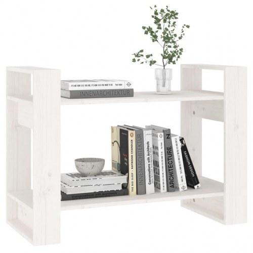 Bogreol/rumdeler 80x35x56,5 cm massivt fyrretræ hvid