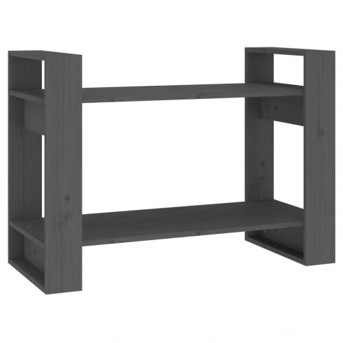 Bogreol/rumdeler i massivt fyrretræ - 80×35×56,5 cm, grå