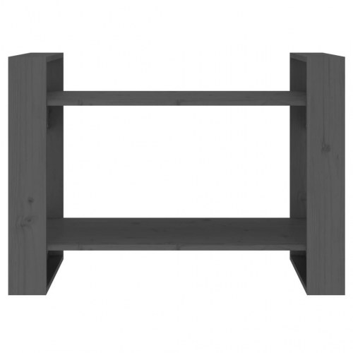 Bogreol/rumdeler i massivt fyrretræ - 80×35×56,5 cm, grå