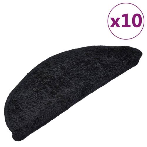 Trappemåtter 10 stk. 65x21x4 cm sort