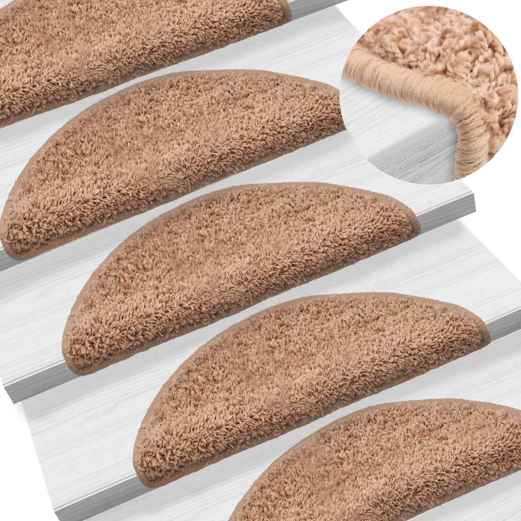 Trappemåtter 10 stk. 65x21x4 cm beige