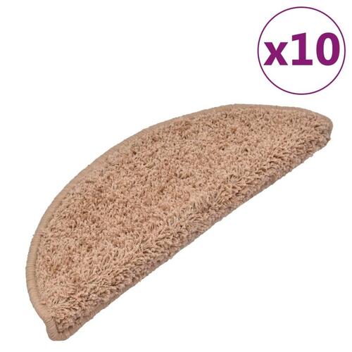 Trappemåtter 10 stk. 65x21x4 cm beige