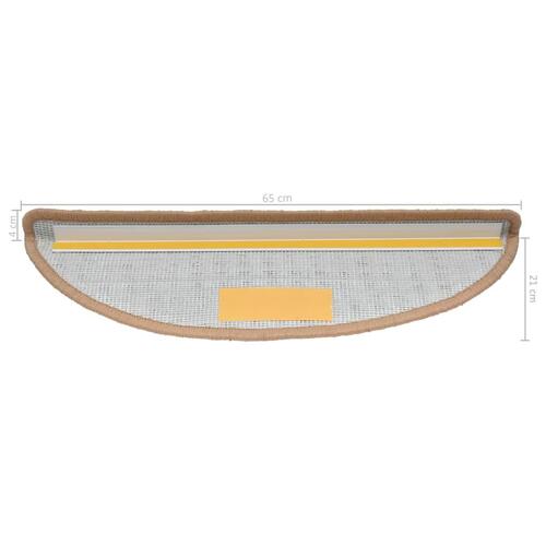 Trappemåtter 10 stk. 65x21x4 cm beige