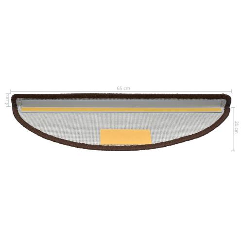 Trappemåtter 10 stk. 65x21x4 cm brun