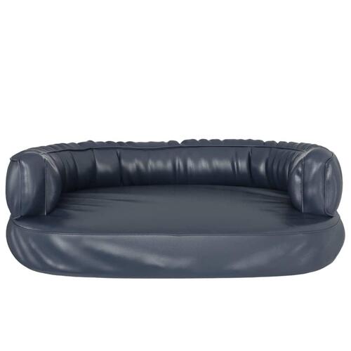 Ergonomisk hundeseng 75x53 cm skum og kunstlæder mørkeblå
