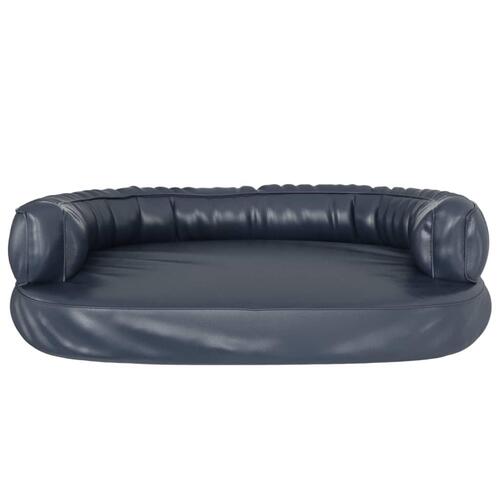 Ergonomisk hundeseng 88x65 cm skum og kunstlæder mørkeblå